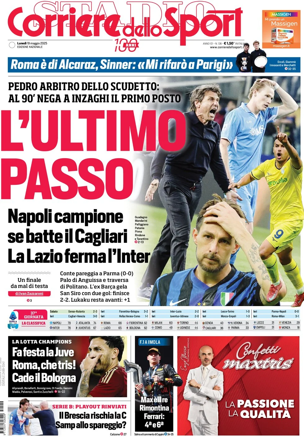 Today’s Papers: Napoli celebrate, Inter fury, Milan out 9 Today’s Papers: Napoli celebrate, Inter fury, Milan out 8