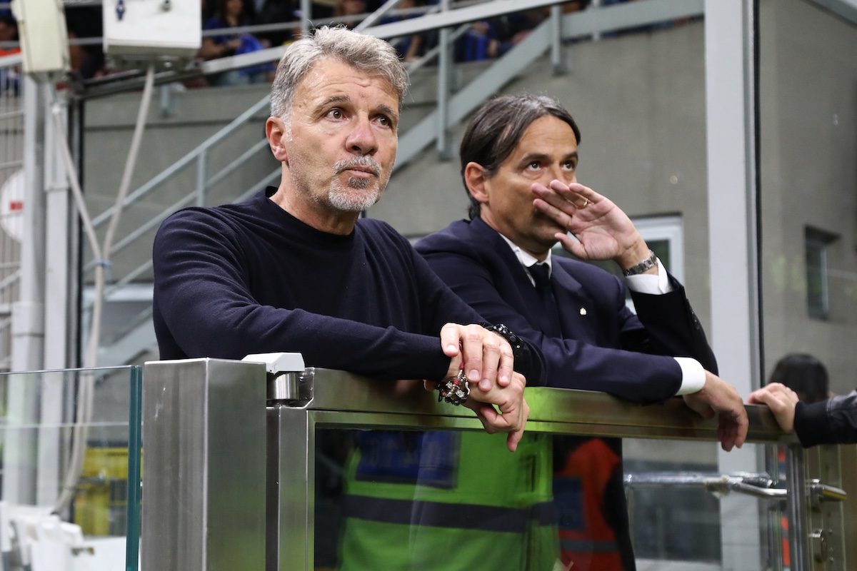 Furious Inter boycotted post-match interviews after 2-2 Lazio draw 4 MILAN, ITALY - MAY 18: Marco Baroni, Head Coach of Lazio, and Simone Inzaghi, Head Coach of FC Internazionale, look on from the sidelines after both been shown a red card during the Serie A match between FC Internazionale and SS Lazio at Stadio Giuseppe Meazza on May 18, 2025 in Milan, Italy. (Photo by Marco Luzzani/Getty Images) (Conte also banned)