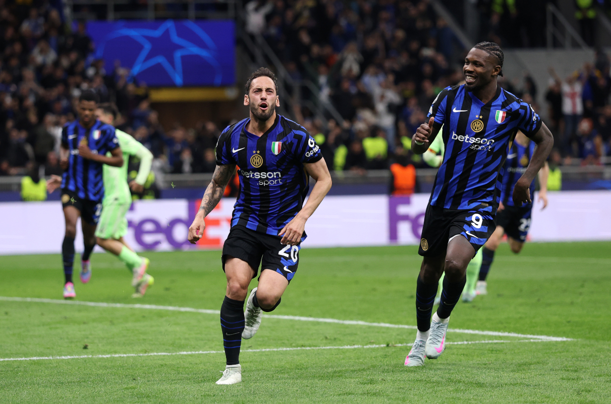 Milan turn to ex-Chelsea, Liverpool and Atalanta executive for sporting director role 9 MILAN, ITALY - MAY 06: Hakan Calhanoglu of FC Internazionale (L) celebrates scoring his team's second goal with teammate Marcus Thuram (R) during the UEFA Champions League 2024/25 Semi Final Second Leg match between FC Internazionale Milano and FC Barcelona at Giuseppe Meazza Stadium on May 06, 2025 in Milan, Italy. (Photo by Carl Recine/Getty Images)
