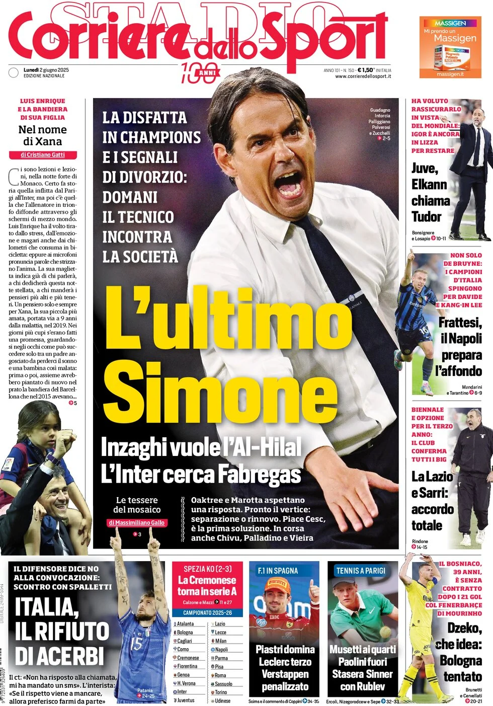 Today’s Papers: Inter wait for Inzaghi, Acerbi-Spalletti, Tudor talks 6 Today’s Papers: Inter wait for Inzaghi, Acerbi-Spalletti, Tudor talks 5