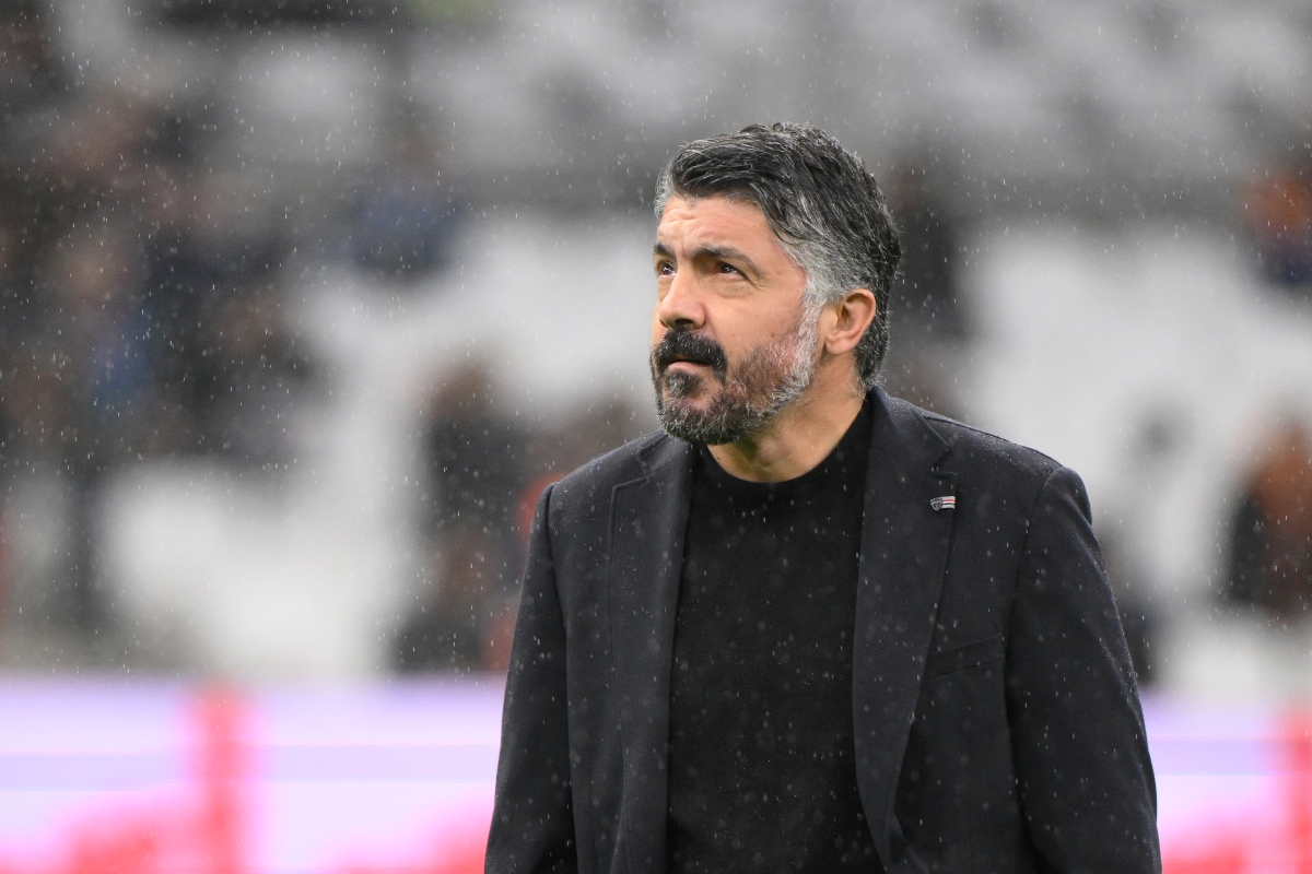 Official: Gattuso leaves HNK Hajduk Split after just 1 season 4 Marseillle coach Gennaro Gattuso looks on in the rain during the warm up ahead of the French L1 football match between Olympique de Marseille (OM) and FC Metz at the Velodrome Stadium in Marseille, on February 9, 2024. (Photo by NICOLAS TUCAT / AFP) (Photo by NICOLAS TUCAT/AFP via Getty Images)