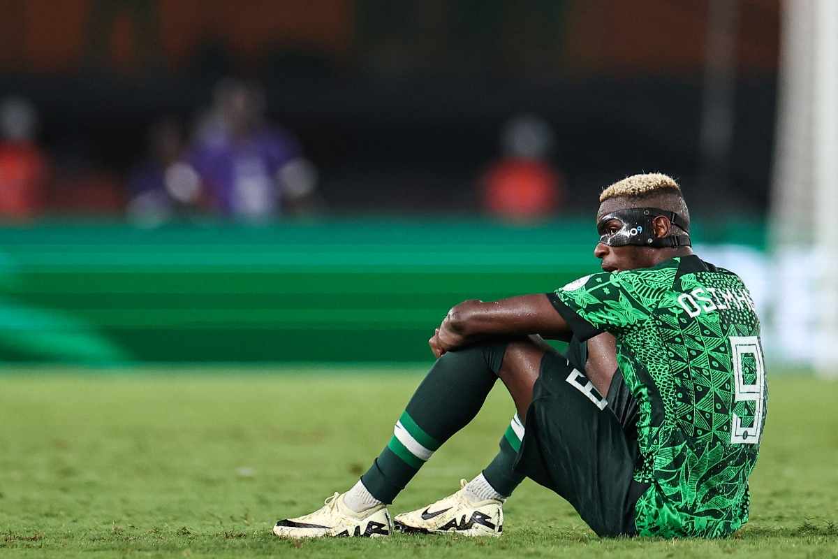 Galatasaray create Osimhen problem for Napoli and Al-Hilal 10 Nigeria's forward #9 Victor Osimhen reacts during the Africa Cup of Nations (CAN) 2024 quarter-final football match between Nigeria and Angola at the Felix Houphouet-Boigny Stadium in Abidjan on February 2, 2024. (Photo by FRANCK FIFE / AFP) (Photo by FRANCK FIFE/AFP via Getty Images)