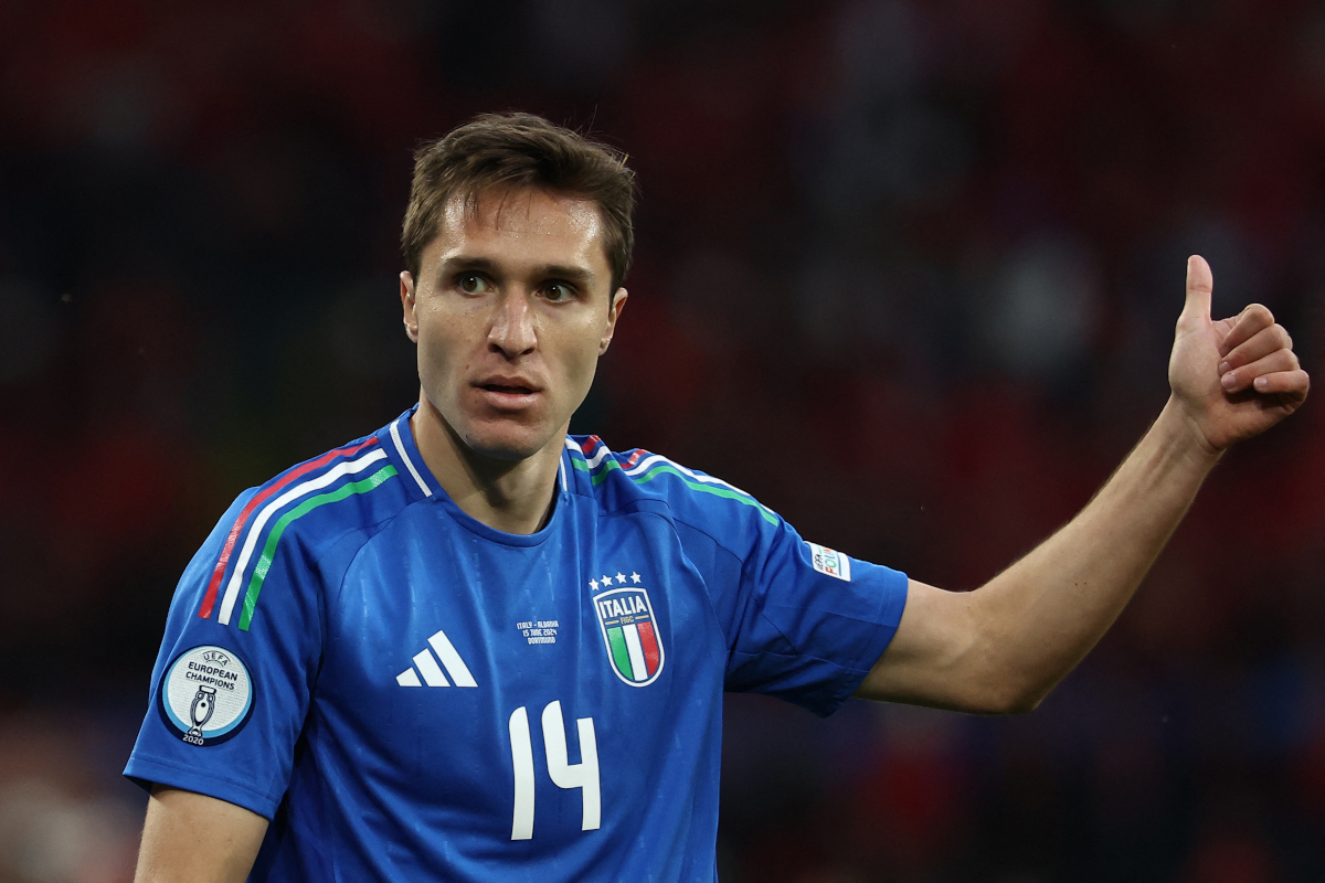 Chiesa: ‘Liverpool like another planet, Allegri wants Scudetto at Milan’ 8 Italy forward Federico Chiesa gestures during the UEFA Euro 2024 Group B football match between Italy and Albania at the BVB Stadion in Dortmund on June 15, 2024. (Photo by FRANCK FIFE / AFP) (Photo by FRANCK FIFE/AFP via Getty Images)