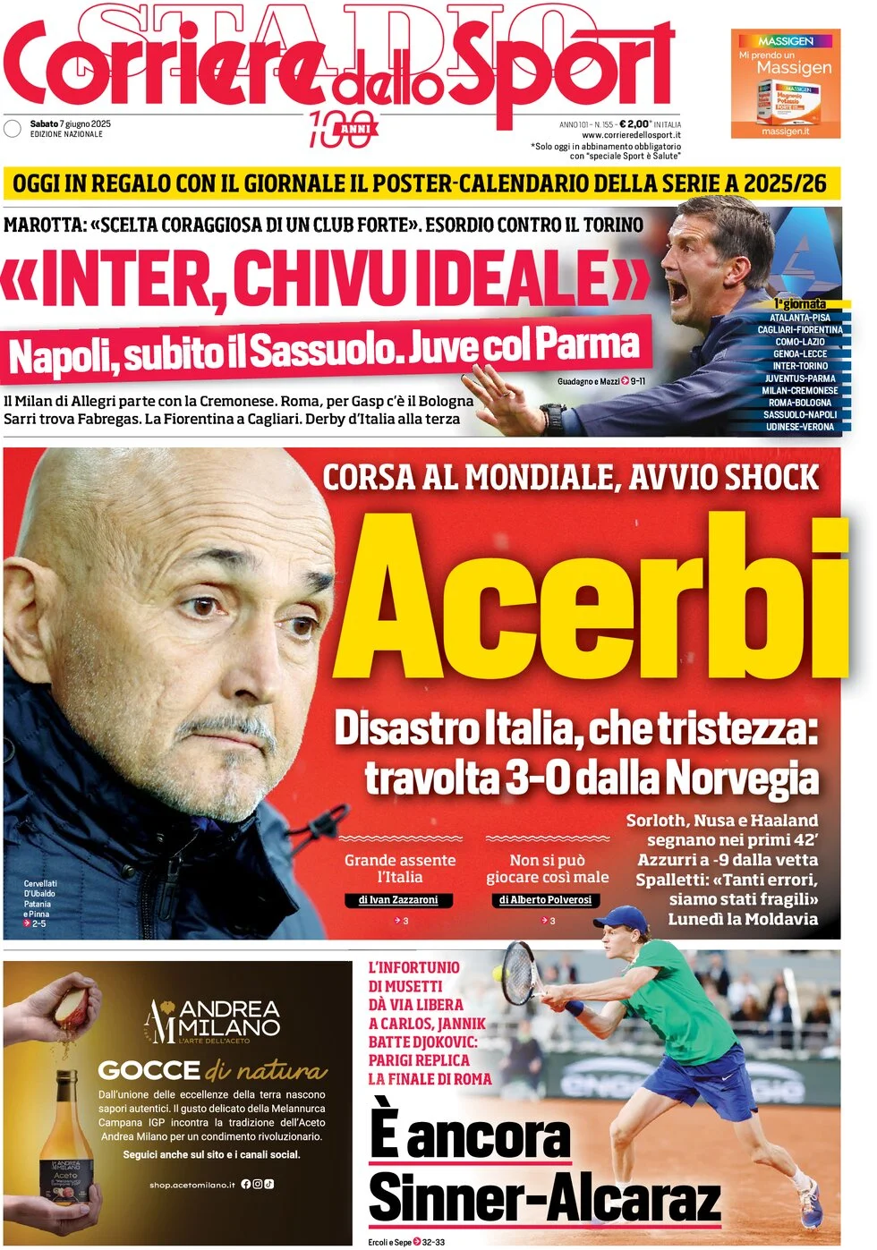 Today’s Papers: Italy disaster, Scudetto schedule, Chivu ‘ideal’ 6 Today’s Papers: Italy disaster, Scudetto schedule, Chivu ‘ideal’ 5