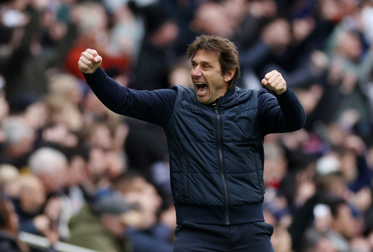Conte: ‘As champions, Napoli amongst favourites for Serie A; we must not complain but find solutions’ 6 LONDON, ENGLAND - MARCH 11: Antonio Conte, Manager of Tottenham Hotspur, celebrates after their sides second goal during the Premier League match between Tottenham Hotspur and Nottingham Forest at Tottenham Hotspur Stadium on March 11, 2023 in London, England. (Photo by Catherine Ivill/Getty Images)