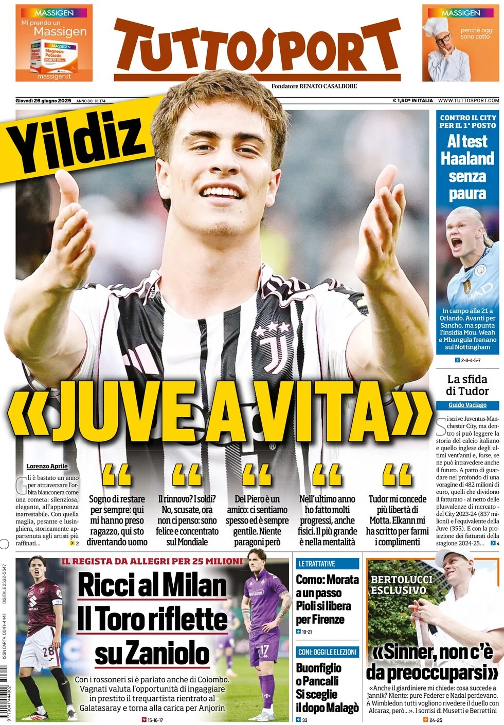 Today’s Papers – Yildiz’s Juventus dreams, Allegri calls Leao 10 Today’s Papers – Yildiz’s Juventus dreams, Allegri calls Leao 9