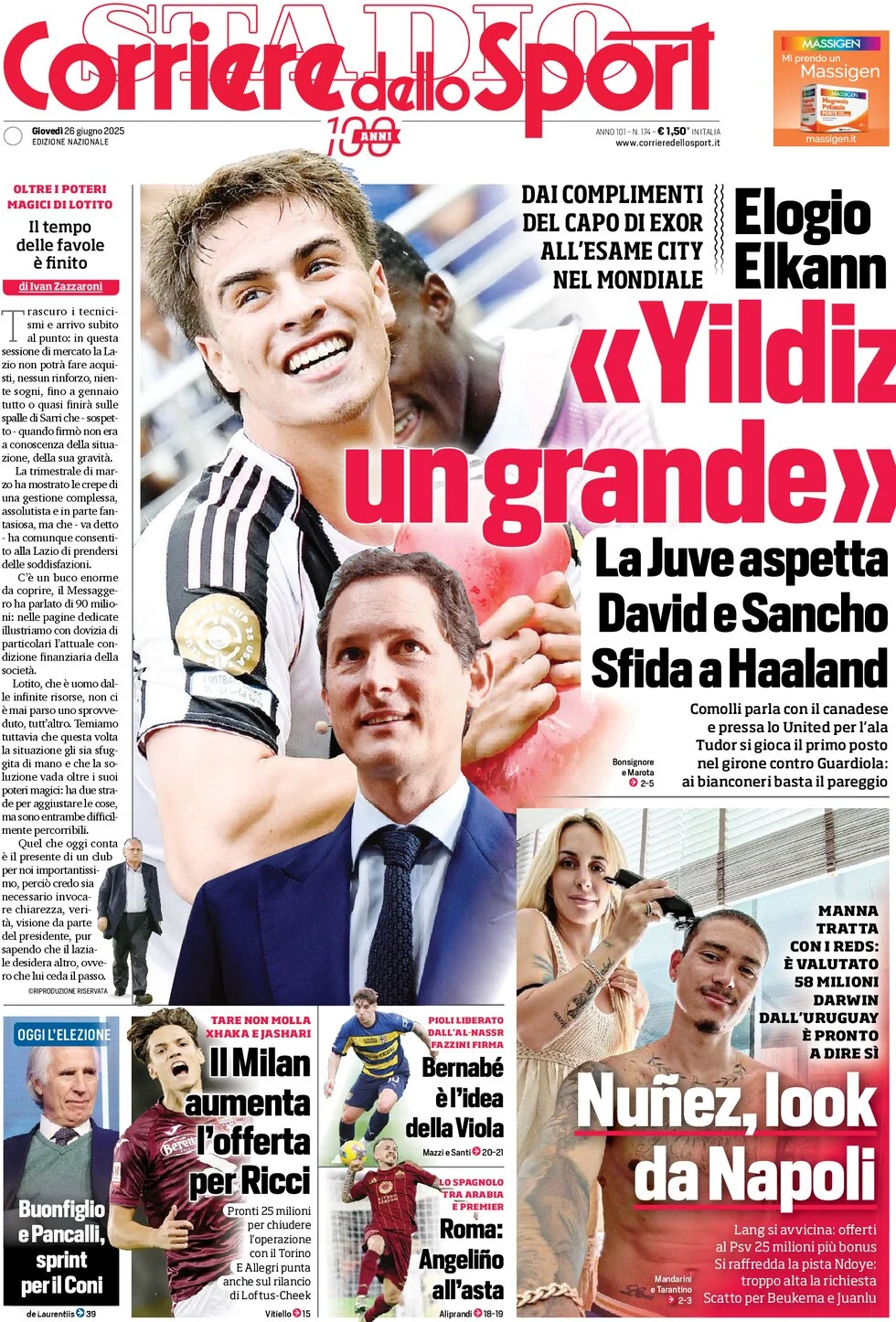 Today’s Papers – Yildiz’s Juventus dreams, Allegri calls Leao 9 Today’s Papers – Yildiz’s Juventus dreams, Allegri calls Leao 8