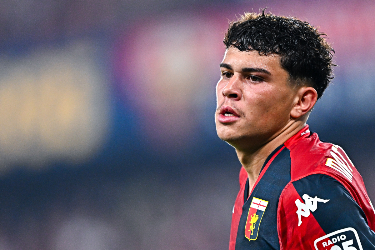 GENOA, ITALY - SEPTEMBER 28: Alan Matturro of Genoa looks on during the Serie A TIM match between Genoa CFC and AS Roma at Stadio Luigi Ferraris on September 28, 2023 in Genoa, Italy. (Photo by Simone Arveda/Getty Images)