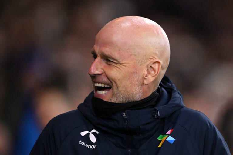 GLASGOW, SCOTLAND - NOVEMBER 19: Stale Solbakken, Head Coach of Norway, reacts prior to the UEFA EURO 2024 European qualifier match between Scotland and Norway at Hampden Park on November 19, 2023 in Glasgow, United Kingdom. (Photo by Stu Forster/Getty Images)