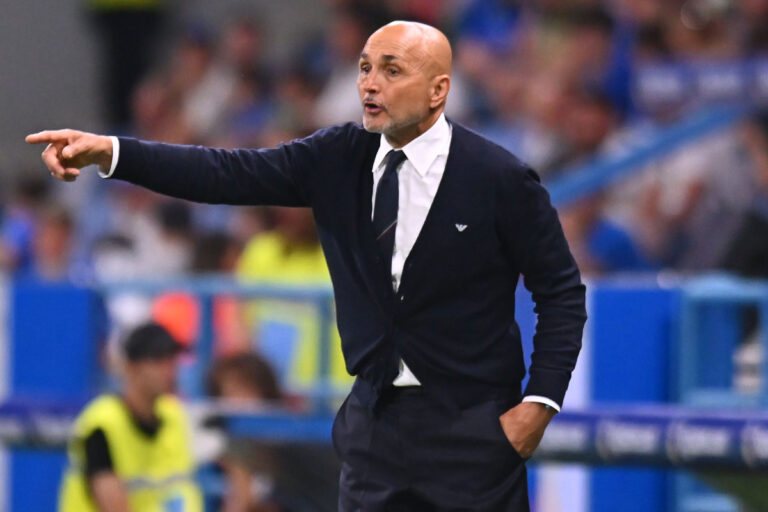 REGGIO NELL'EMILIA, ITALY - JUNE 9: Luciano Spalletti head coach of Italy gestures during the FIFA 2026 Qualifier between Italy and Moldova at Mapei Stadium - Citta' del Tricolore on June 09, 2025 in Reggio nell'Emilia, Italy. (Photo by Alessandro Sabattini/Getty Images)