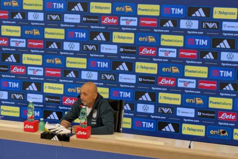 Italy national team head coach Luciano Spalletti during his press conference at Coverciano.