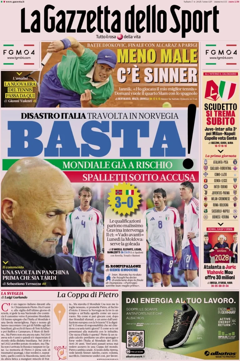 Today’s Papers: Italy disaster, Scudetto schedule, Chivu ‘ideal’