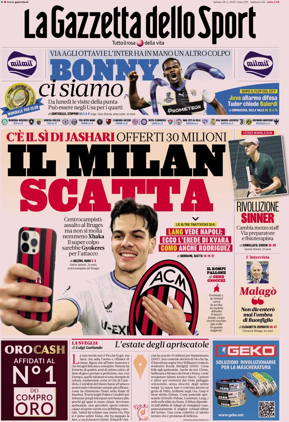 Today’s Papers – Milan sprint for Jashari, defenceless Juventus 8 Today’s Papers – Milan sprint for Jashari, defenceless Juventus 7