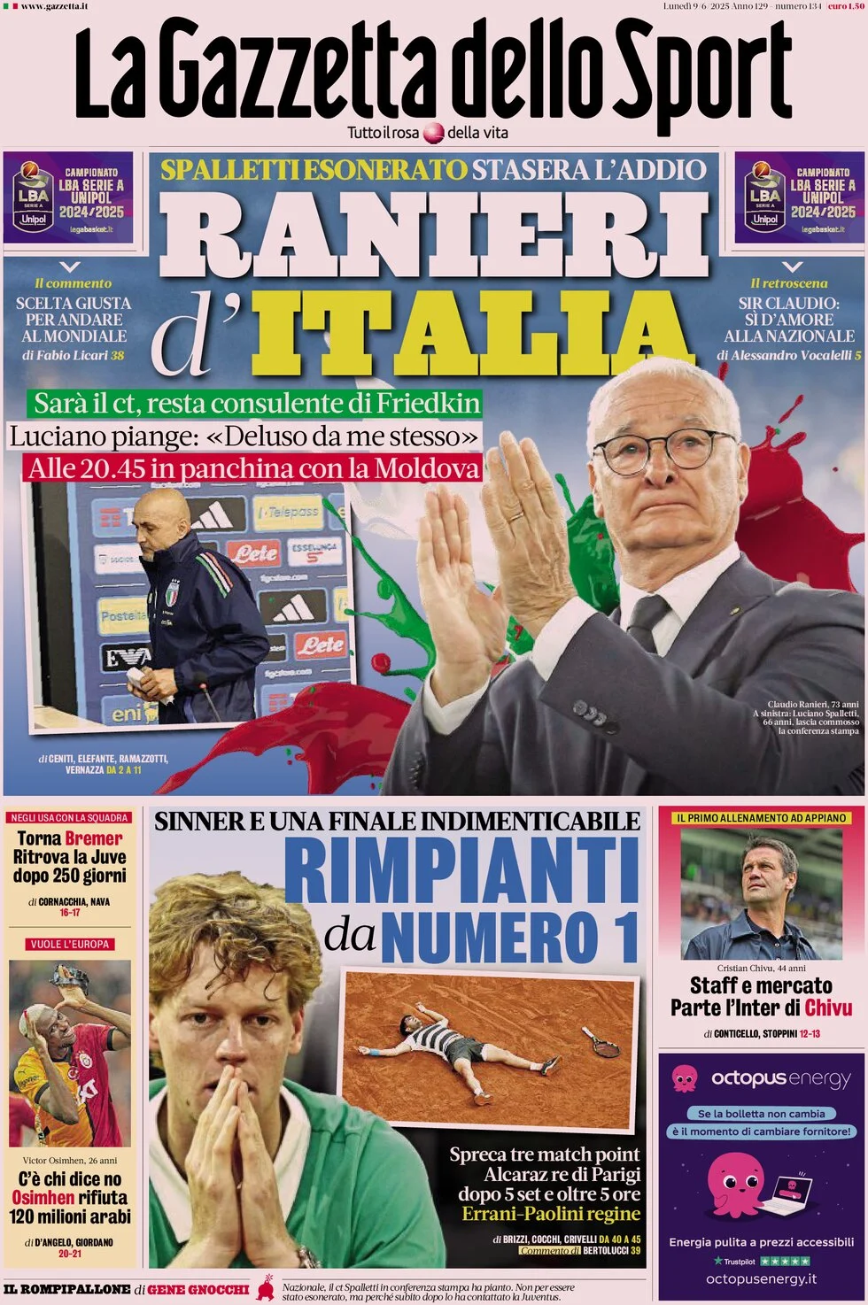 Today’s Papers – Ranieri for Italy, Spalletti cries 8 Today’s Papers – Ranieri for Italy, Spalletti cries 7