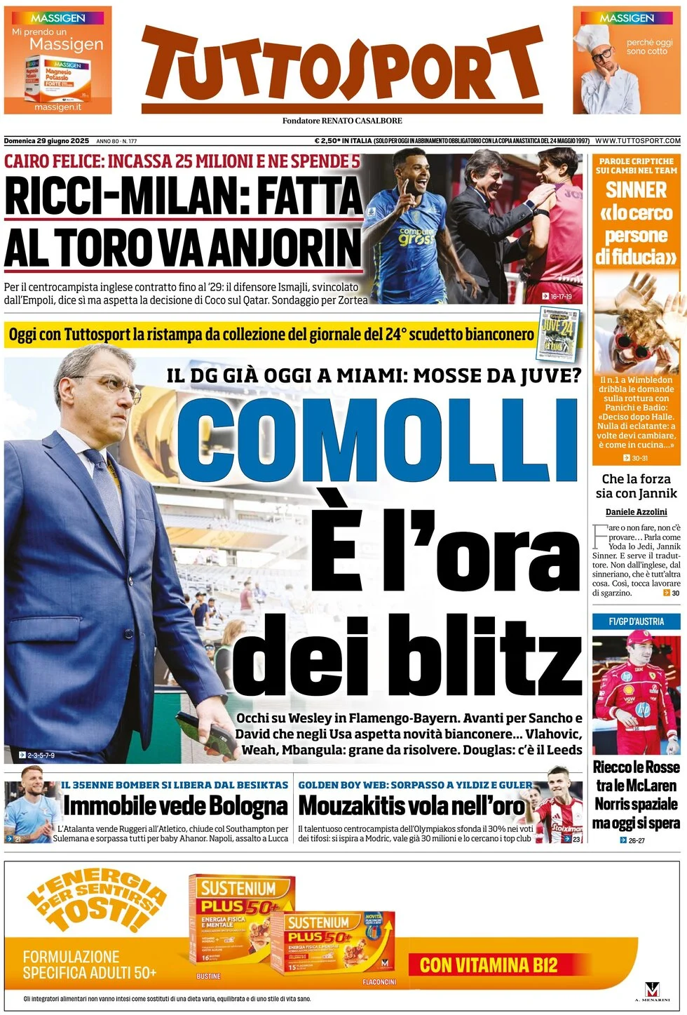 Today’s Papers – Vlahovic blocks David, Inter and Milan done deals 9