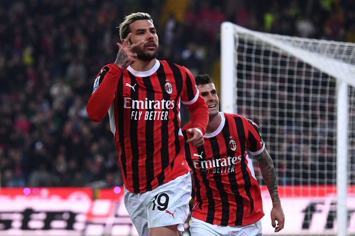 Theo Hernandez criticised over Saudi move: ‘Depressing’ 7 UDINE, ITALY - APRIL 11: Theo Hernández of AC Milan celebrates after scoring his team's third goal during the Serie A match between Udinese and AC Milan at Stadio Friuli on April 11, 2025 in Udine, Italy. (Photo by Alessandro Sabattini/Getty Images)