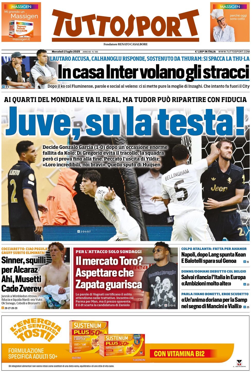 Today’s Papers – Inter stars break up, Juventus get David 7 Today’s Papers – Inter stars break up, Juventus get David 6