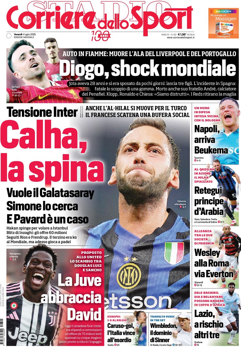 Today’s Papers – ‘Scary’ David has Juventus medical, Allegri restarts at Milan 5