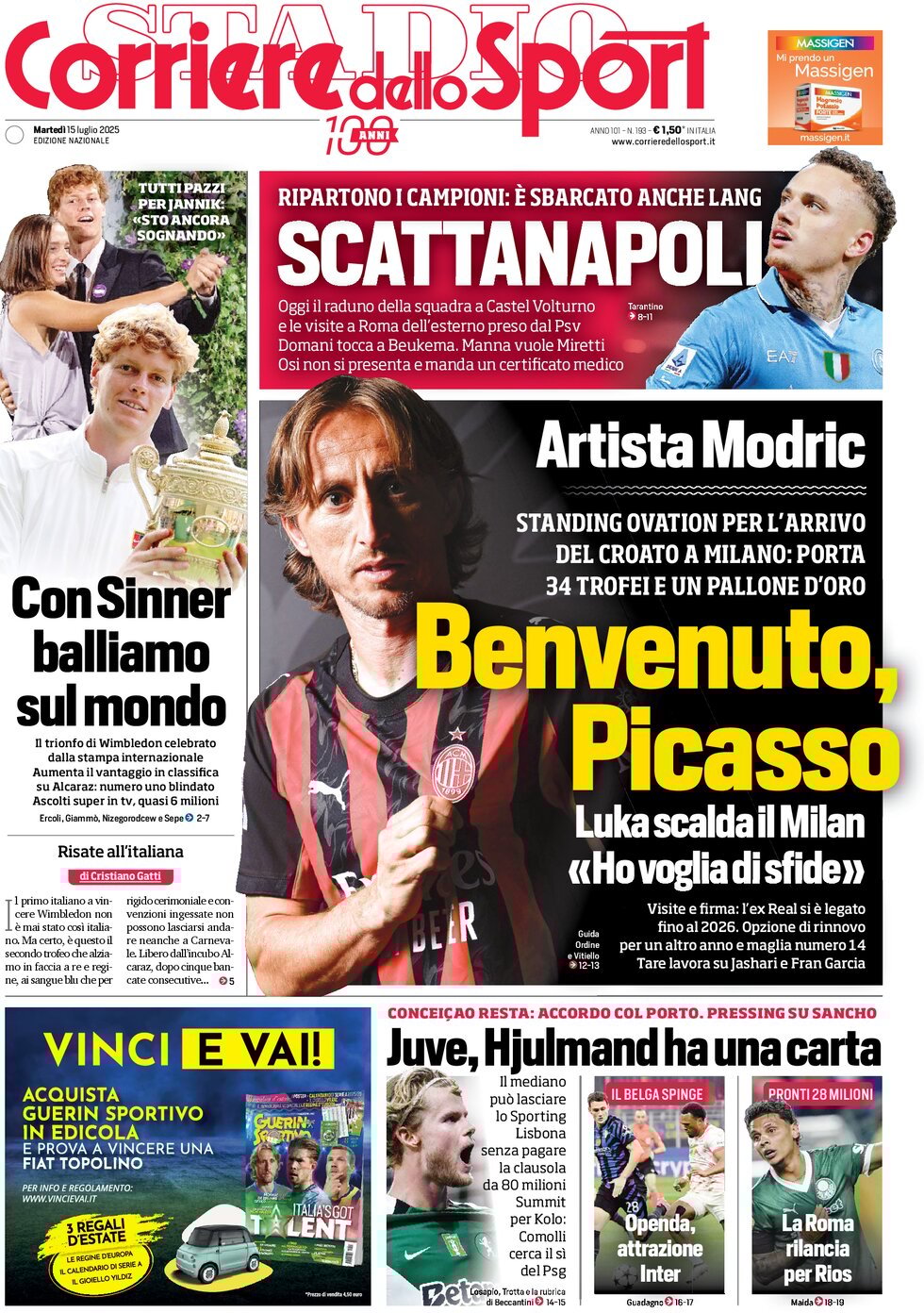 Today’s Papers – Milan welcome Modric, Conceiçao discount for Juventus 9 Today’s Papers – Milan welcome Modric, Conceiçao discount for Juventus 8