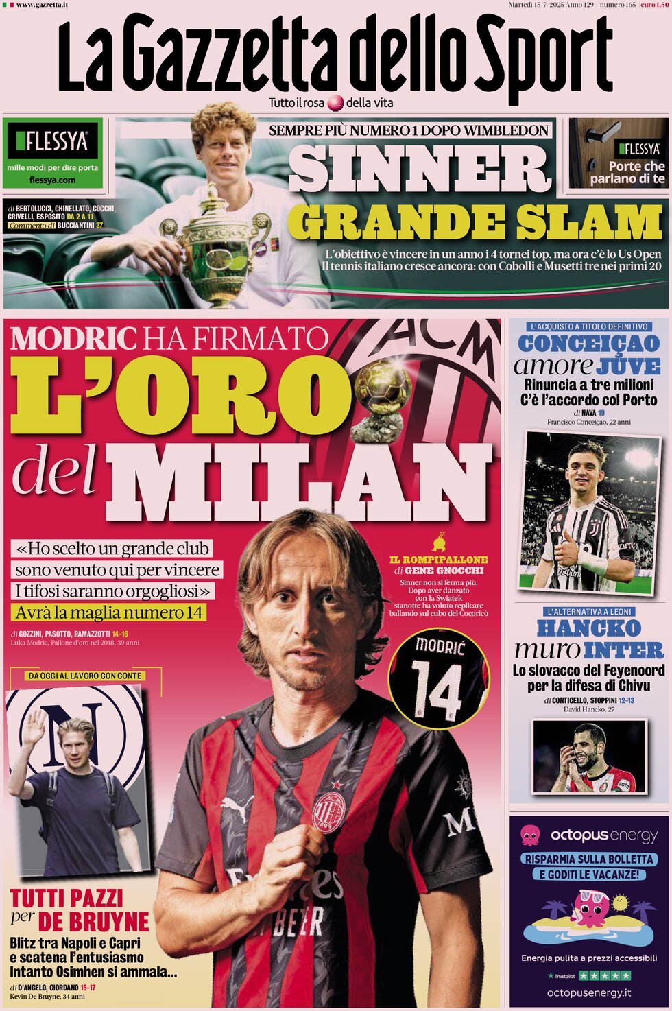 Today’s Papers – Milan welcome Modric, Conceiçao discount for Juventus 8 Today’s Papers – Milan welcome Modric, Conceiçao discount for Juventus 7