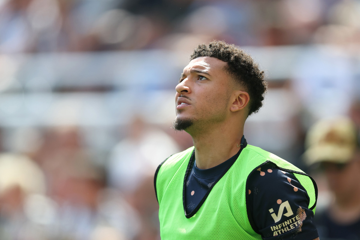 Sancho summit with Manchester United confirms reason for Roma delay 6 NEWCASTLE UPON TYNE, ENGLAND - MAY 11: Substitute, Jadon Sancho of Chelsea looks on during the Premier League match between Newcastle United FC and Chelsea FC at St James' Park on May 11, 2025 in Newcastle upon Tyne, England. (Photo by George Wood/Getty Images)