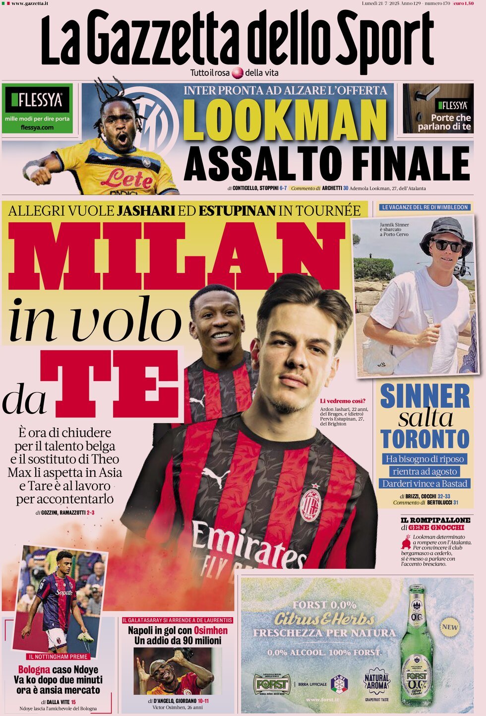 Today’s Papers – Osimhen farewell worth 90m, Allegri pushes for Milan signings 8 Today’s Papers – Osimhen farewell worth 90m, Allegri pushes for Milan signings 7