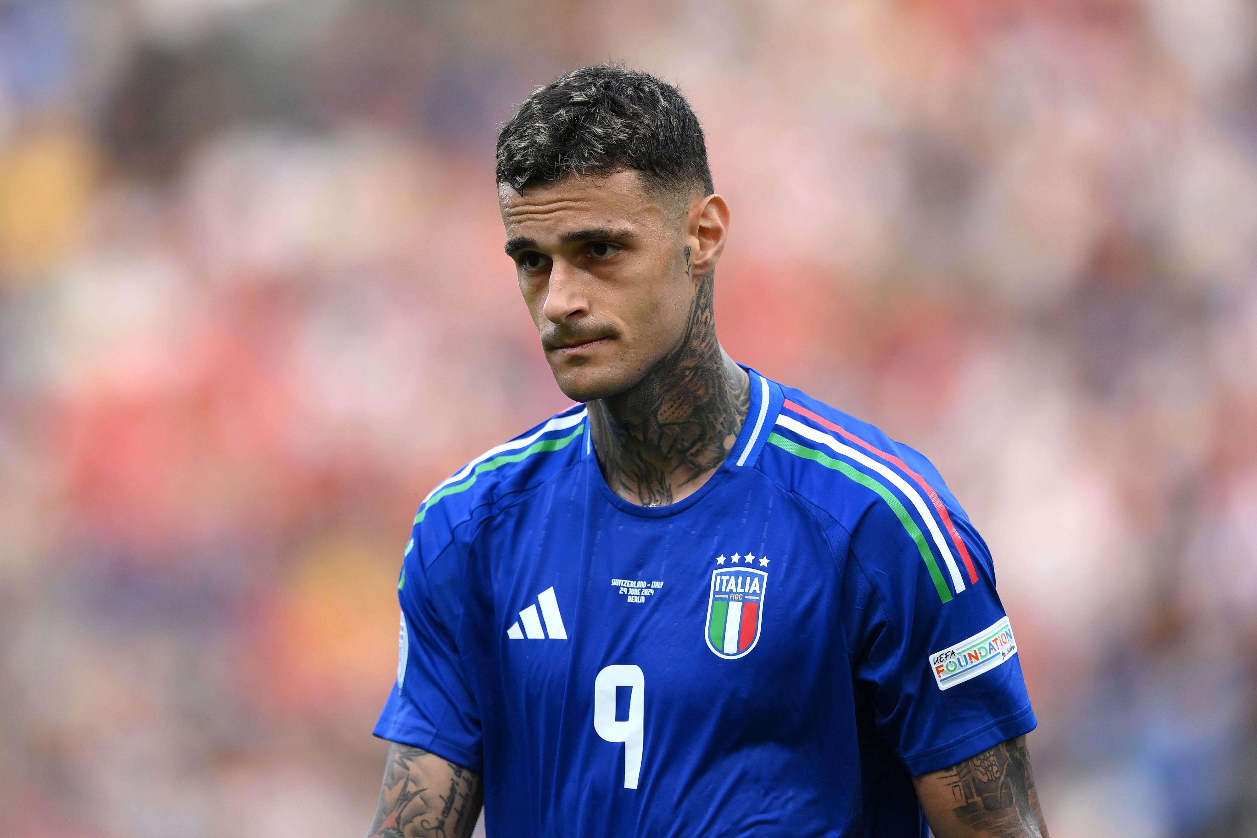Three strikers aiming for Italy call-up after summer transfers 10 BERLIN, GERMANY - JUNE 29: Gianluca Scamacca of Italy during the UEFA EURO 2024 round of 16 match between Switzerland and Italy at Olympiastadion on June 29, 2024 in Berlin, Germany. (Photo by Justin Setterfield/Getty Images)