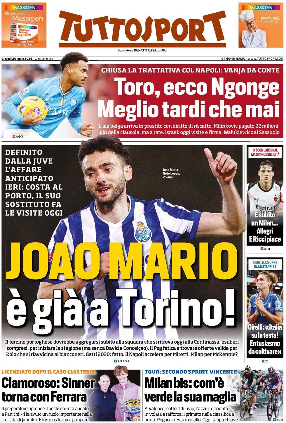 Today’s Papers – Second Juventus signing, Milan make Vlahovic promise 6