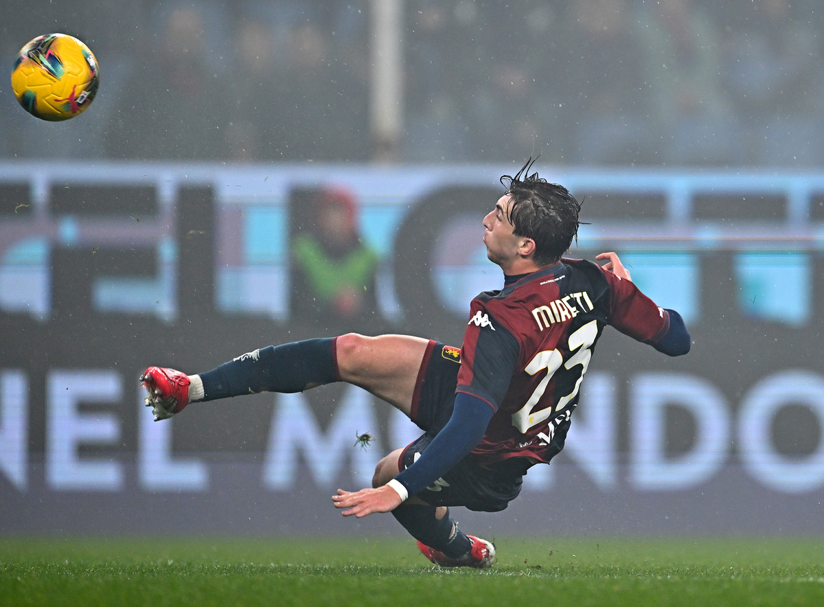Napoli follow Miretti but have two other priorities 6 GENOA, ITALY - MARCH 14: Fabio Miretti of Genoa scores his team's first goal during the Serie A match between Genoa and Lecce at Stadio Luigi Ferraris on March 14, 2025 in Genoa, Italy. (Photo by Simone Arveda/Getty Images)