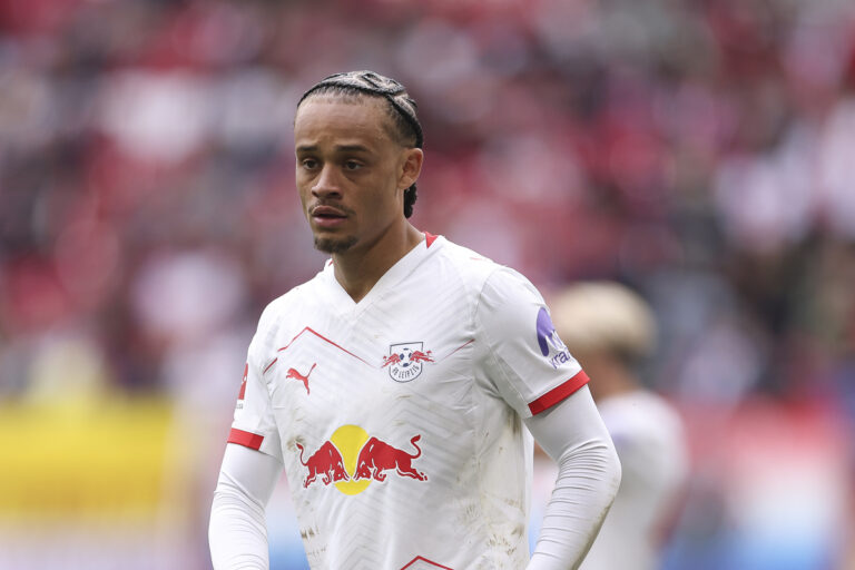 LEIPZIG, GERMANY - MAY 17: Xavi Simons of RB Leipzig looks on during the Bundesliga match between RB Leipzig and VfB Stuttgart at Red Bull Arena on May 17, 2025 in Leipzig, Germany. (Photo by Maja Hitij/Getty Images) (Inter links)