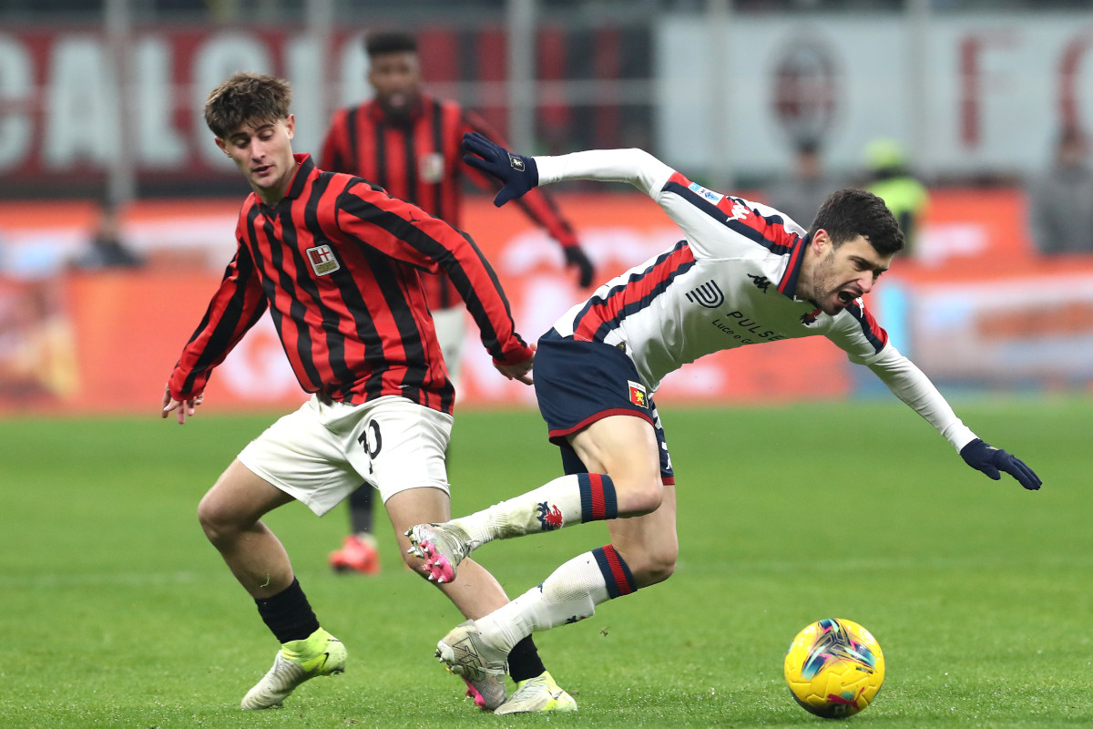 Milan and Parma consider swapping teenage Italy talents 6 MILAN, ITALY - DECEMBER 15: Aaron Martin of Genoa is challenged by Mattia Liberali of AC Milan during the Serie A match between AC Milan and Genoa at Stadio Giuseppe Meazza on December 15, 2024 in Milan, Italy. (Photo by Marco Luzzani/Getty Images)