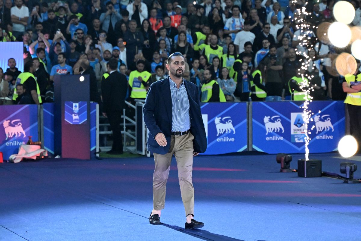 NAPLES, ITALY - MAY 23: Edoardo De Laurentiis, Vice President of Napoli, after the Serie A match between Napoli and Cagliari at Stadio Diego Armando Maradona on May 23, 2025 in Naples, Italy. (Photo by Francesco Pecoraro/Getty Images)