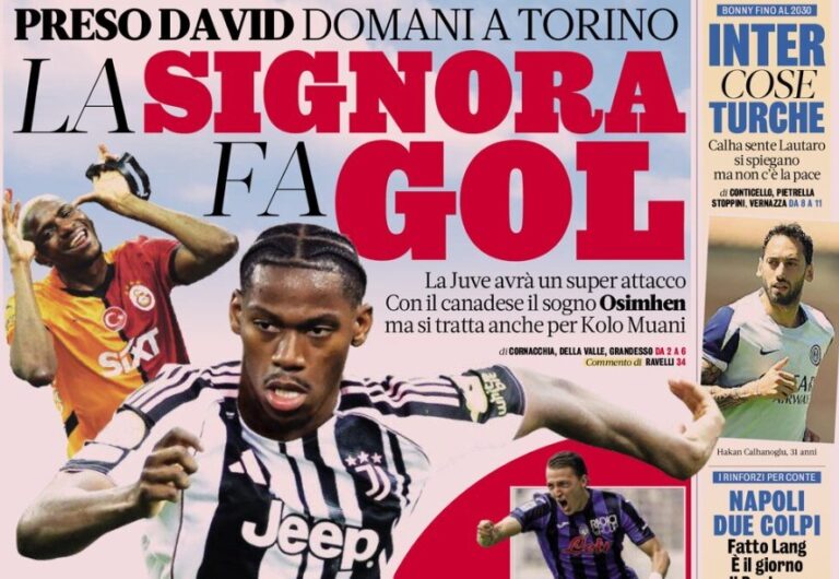 Today’s Papers – David Juventus medical, Milan want Retegui