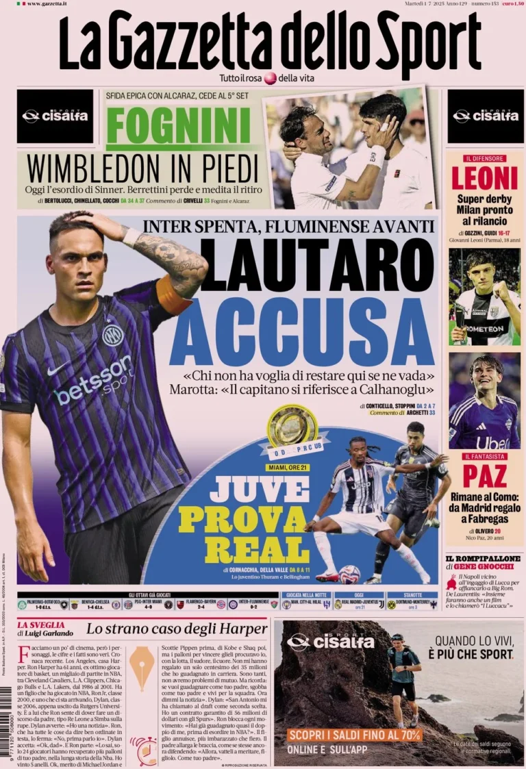 Today’s Papers – New Inter flop, Lautaro’s accuse