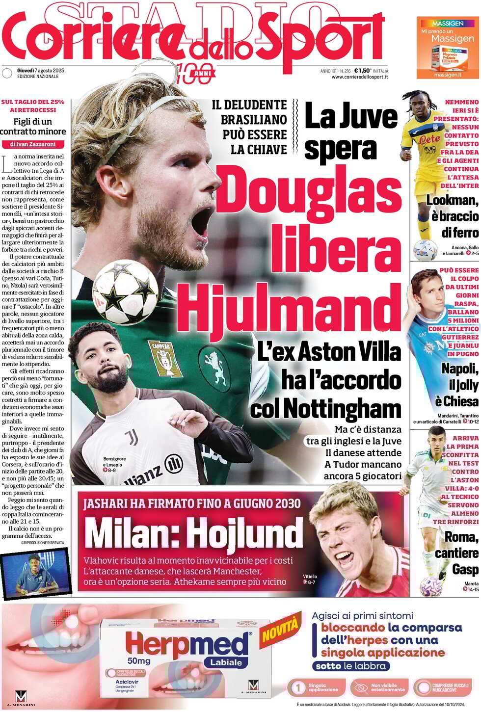 Today’s Papers: Milan and Hojlund, Douglas frees Hjulmand 6 Today’s Papers: Milan and Hojlund, Douglas frees Hjulmand 5