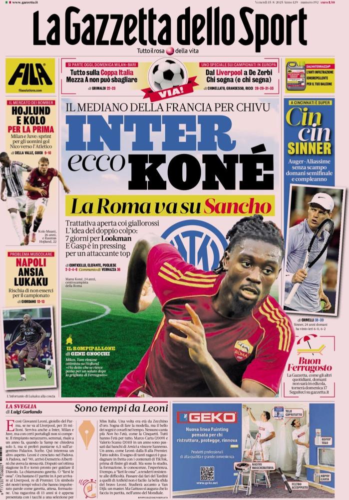 Today’s Papers: Roma eye Premier League duo, Kolo Muani-Juventus latest 9