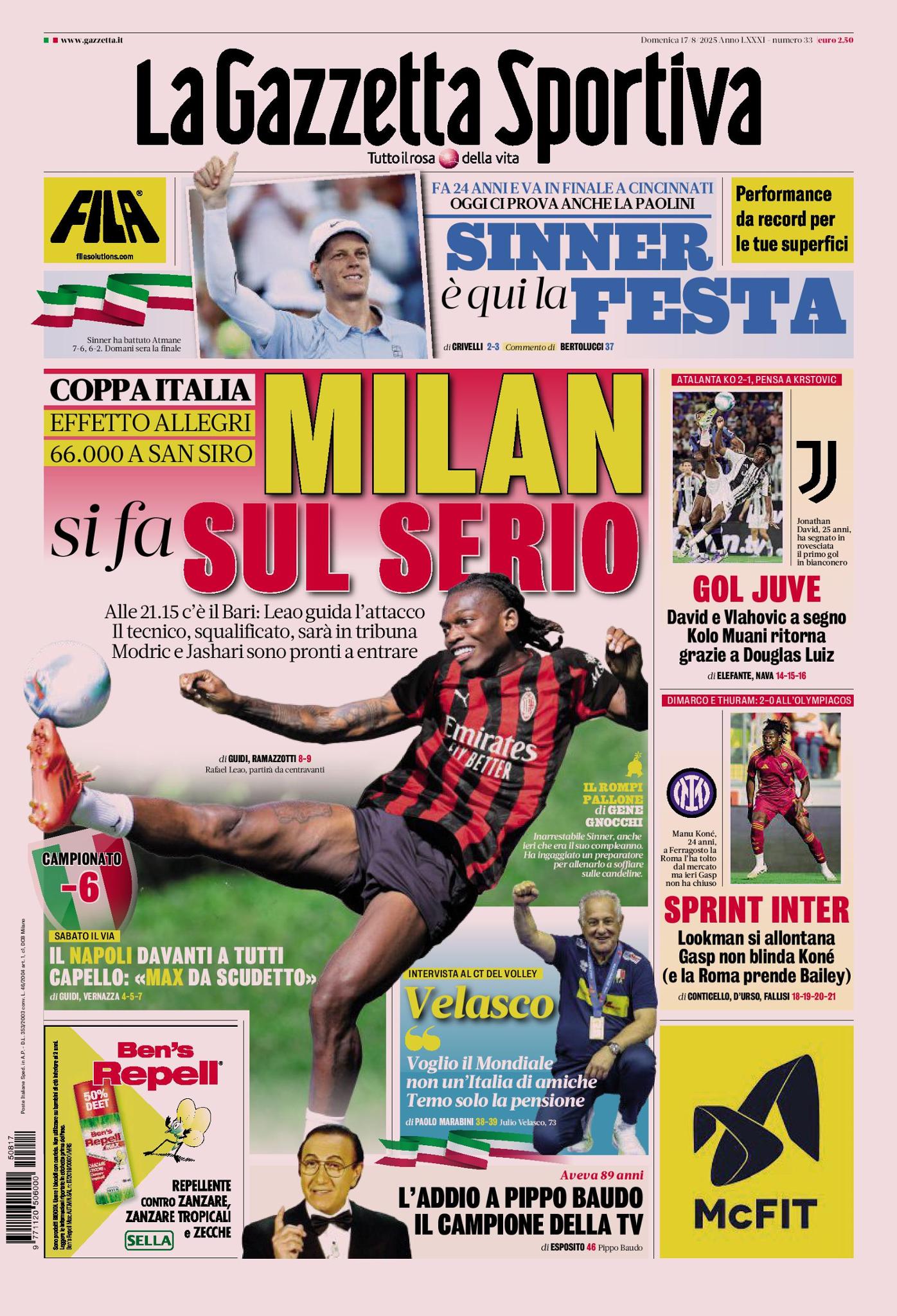 Today’s Papers: Douglas Luiz unlocks Kolo Muani Juventus return; Milan prepare to host Bari 3