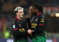 Report Milan refused Jimenez offer from Napoli worth โฌ25m 10 MILAN, ITALY - FEBRUARY 15: Rafael Leao and Alex Jimenez of AC Milan are pictured talking during the Serie A match between AC Milan and Verona at Stadio Giuseppe Meazza on February 15, 2025 in Milan, Italy. (Photo by Marco Luzzani/Getty Images)