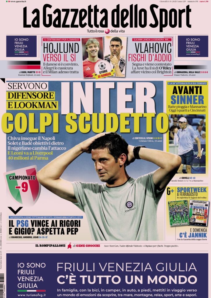 Today’s Papers: Juventus boo Vlahovic, Roma call Bailey