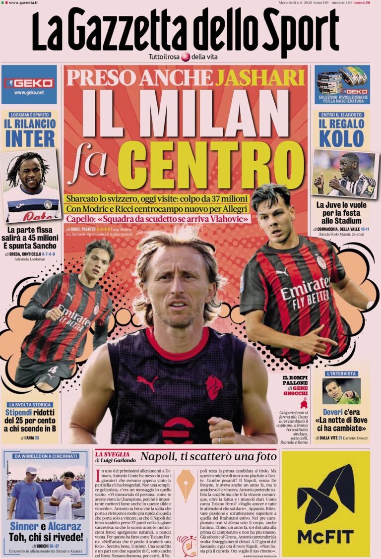 Today’s Papers: Milan land Jashari, De Bruyne aims for 25