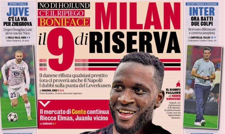Today’s Papers – Milan surprise, Juventus’ way for Zhegrova