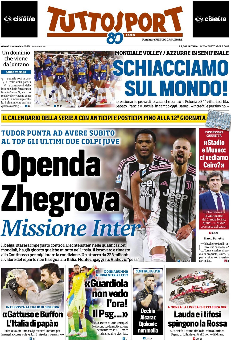 Today’s Papers: Yildiz renewal, Donnarumma talks, over to Allegri 7 Today’s Papers: Yildiz renewal, Donnarumma talks, over to Allegri 6