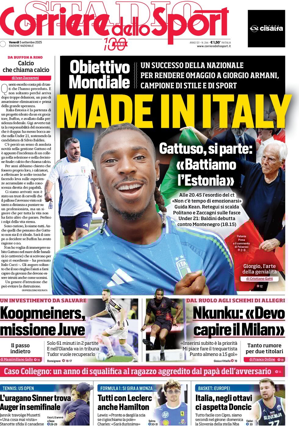 Today’s Papers – Gattuso’s Italy debut, World Cup target 9 Today’s Papers – Gattuso’s Italy debut, World Cup target 8