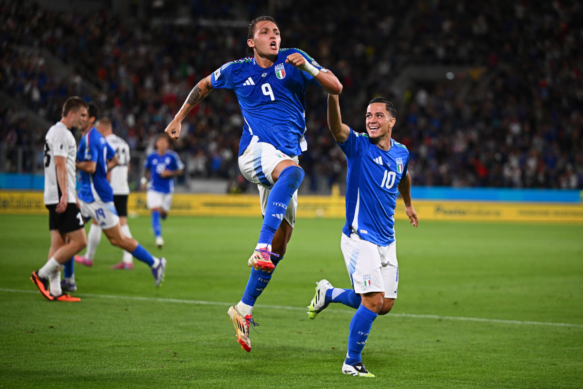Retegui: ‘Italy proved we’re still standing’ after 5-0 triumph 6 BERGAMO, ITALY - SEPTEMBER 05: Mateo Retegui of Italy celebrates with teammates after scoring his team's second goal during the FIFA World Cup 2026 qualifier match between Italy and Estonia at Stadio di Bergamo on September 05, 2025 in Bergamo, Italy. (Photo by Mattia Ozbot/Getty Images)