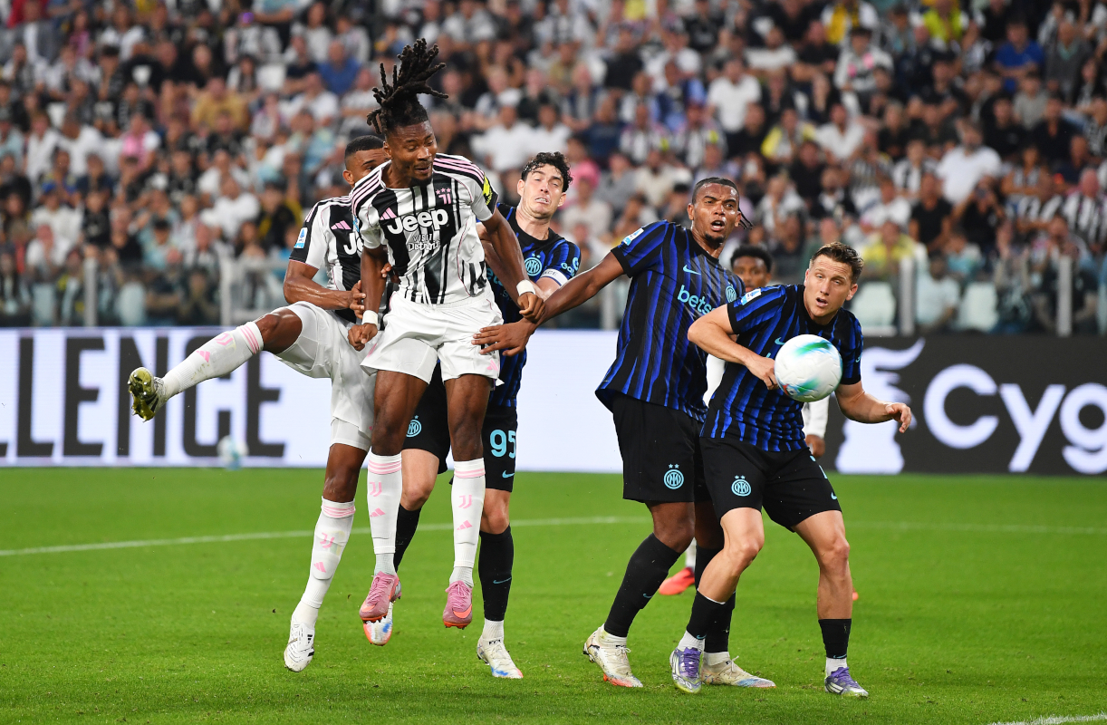 TURIN, ITALY - SEPTEMBER 13: Khephren Thuram of Juventus scores his team's third goal during the Serie A match between Juventus FC and FC Internazionale at Allianz Stadium on September 13, 2025 in Turin, Italy. (Photo by Valerio Pennicino/Getty Images)