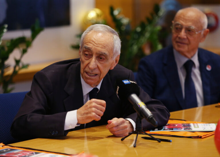 ROME, ITALY - MAY 24: Franco Carraro attends the FIGC Special Olympics press conference on May 24, 2024 in Rome, Italy. (Photo by Paolo Bruno/Getty Images)