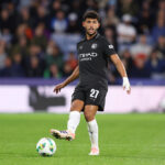HUDDERSFIELD, ENGLAND - SEPTEMBER 24: Matheus Nunes of Manchester City during the Carabao Cup Third Round match between Huddersfield Town and Manchester City at Accu Stadium on September 24, 2025 in Huddersfield, England. (Photo by Matt McNulty/Getty Images)