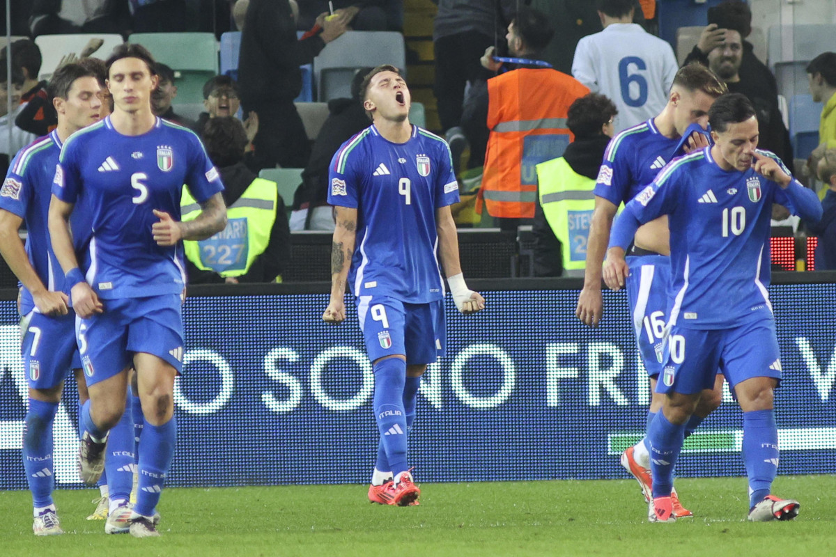 World Cup qualifiers: Italy vs Estonia – probable line-ups and where to watch on TV 7 epa11659456 Matteo Retegui of Italy celebrates after scoring the opening goal during the UEFA Nations League A soccer match Italy vs Israel in Udine, Italy, 14 October 2024. EPA-EFE/DAVIDE CASENTINI