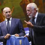 De Laurentiis al Collare d'Oro: «Mai avuto dubbi su Allegri, finalmente ha rimesso la difesa a tre»